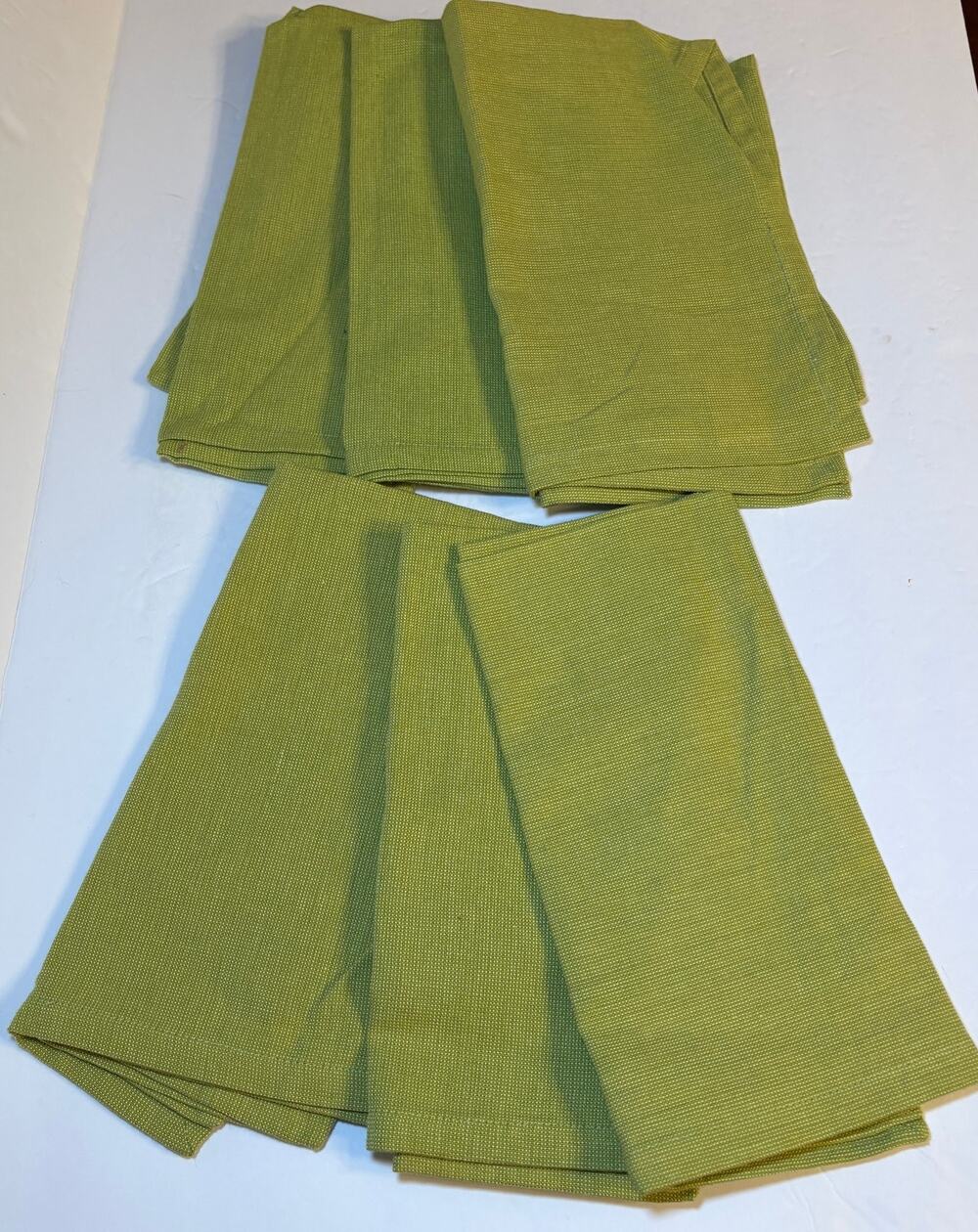 Set 6 Pier 1 Cotton Green Square Napkins